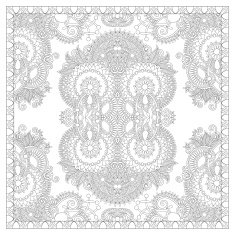 coloring book square page for adults - ethnic floral carpet N4