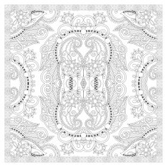 coloring book square page for adults - ethnic floral carpet N7