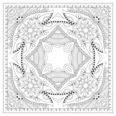 coloring book square page for adults - ethnic floral carpet N8