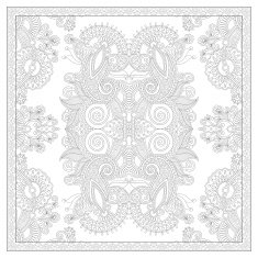 coloring book square page for adults - ethnic floral carpet N10