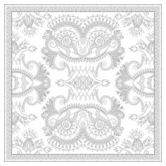 coloring book square page for adults - ethnic floral carpet N13