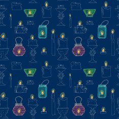 Seamless texture of candles in the evening