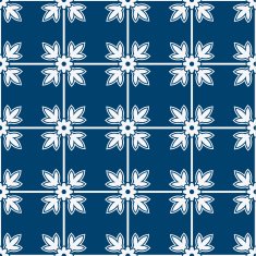 Blue and white delft pattern N14