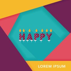 Birthday candles flat icon with long shadow eps10 N15