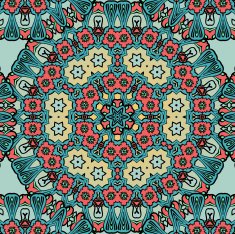 Hand drawn seamless endless ornamental background in indian style