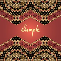 Vintage ethnic horizontal seamless banner in brown color