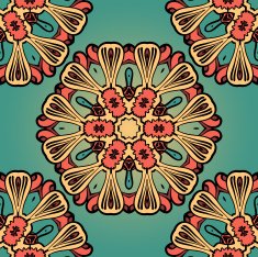 Seanless hand drawn vintage mandala background Tribal wallpaper tile