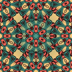 Hand drawn vintage seamless mandala background