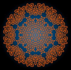 Henna coloured outlined mandala background