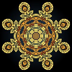 Golden oriental mandala