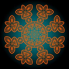 Orange outlined mandala