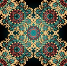 Seamless paisley Mandala abstract pattern Tiled vector Asian ornate print N2
