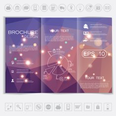 Tri-Fold Brochure mock up vector design Corporate Business Style