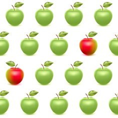 Realistic apples seamless pattern