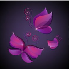 set of vector shiny butterflies icons N2