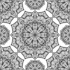 seamless vector background with oriental mandalas