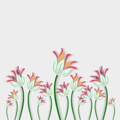 Bouquet of fantastic white flowers made in 3d style