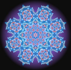 Abstract vector circular floral pattern ornamental background