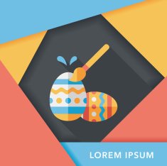 easter egg flat icon with long shadow eps10 N45