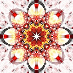 Symmetrical fractal pattern with shiny strips Collection - rhinestones N2