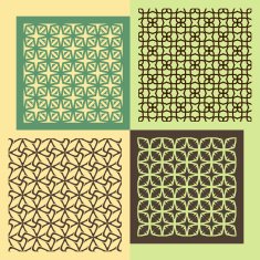 Set of four seamless patterns Vintage geometric ornaments N6