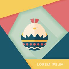 easter egg flat icon with long shadow eps10 N47