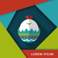 easter egg flat icon with long shadow eps10 N50