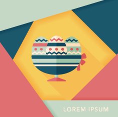 easter egg flat icon with long shadow eps10 N51