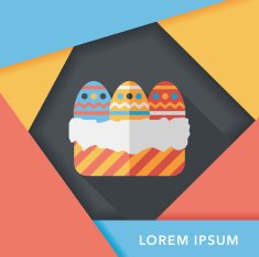 easter egg flat icon with long shadow eps10 N69