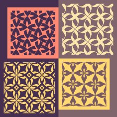 Set of four seamless patterns Vintage geometric ornaments N8