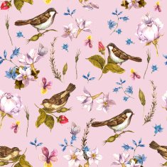 Floral Vintage Seamless Watercolor Background