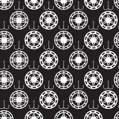 Seamless pattren a fishing theme vector N2