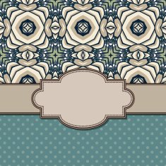Vintage vector flower frame N24
