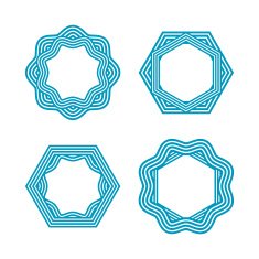 Set of linear frames emblems and badges