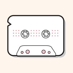Audiotape theme elements vector eps N233
