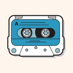 Audiotape theme elements vector eps N234
