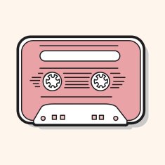 Audiotape theme elements vector eps N235