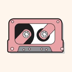 Audiotape theme elements vector eps N239