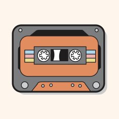 Audiotape theme elements vector eps N240