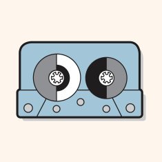 Audiotape theme elements vector eps N241