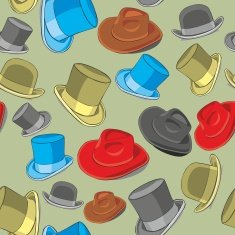 seamless pattern isolated hats N2