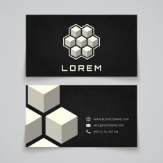 Business card template Abstract cubes concept logo N2