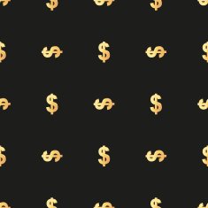 Universal vector seamless patterns tiling Finance theme with gold dollar N3