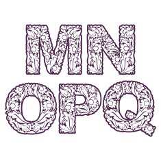 Retro drop caps with herbal ornament Beautiful font floral