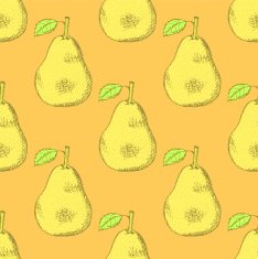 Sketch tasty pear in vintage style N2
