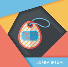 easter egg flat icon with long shadow eps10 N89