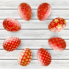 Easter greeting card with color eggs N5