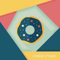donut flat icon with long shadow eps10 N7