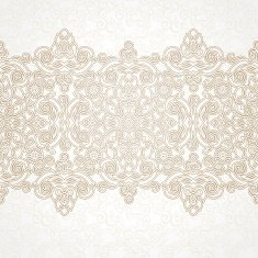 Vector floral border in Eastern style N9
