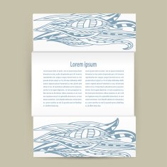 Brochure with gray floral ornament tribal style isolated N2